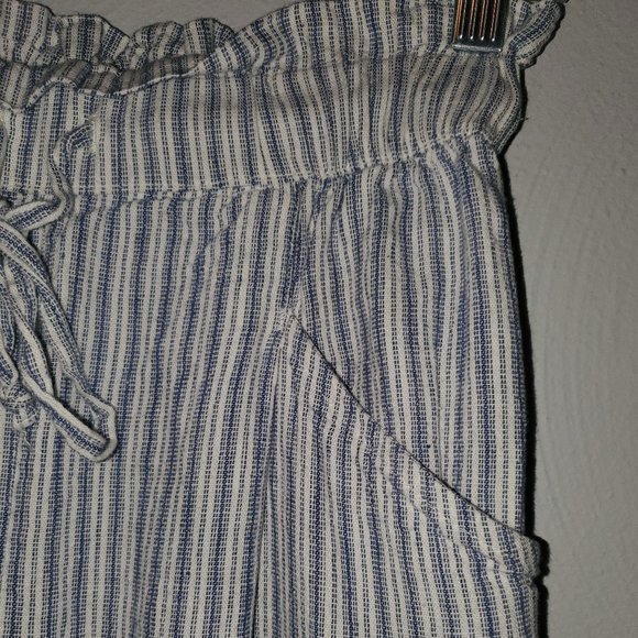 AE Outfitters Paperbag High Waisted Linen Blend Striped Tapered Pants Size XS - Picture 10 of 16